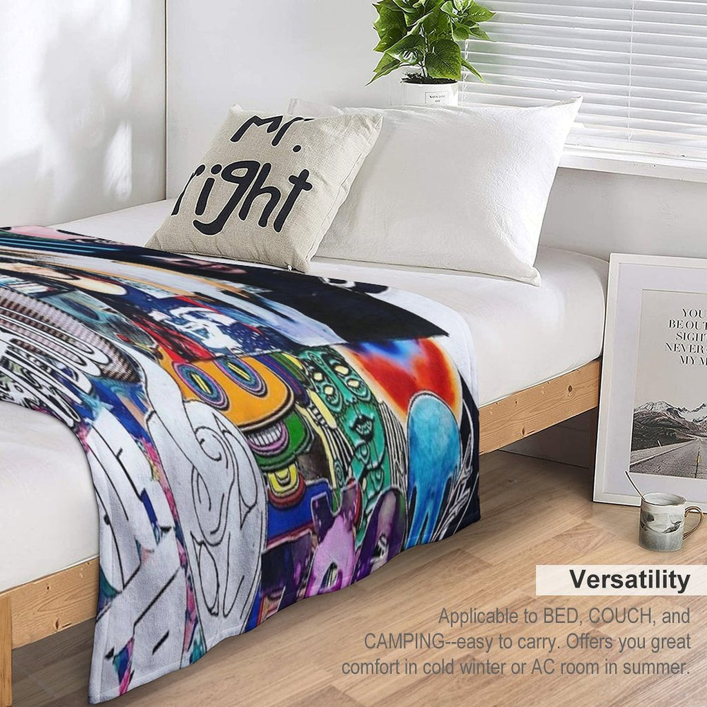 Wakaan Collage Art Plush Throw Blanket