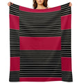 Striped Simple Red , Gray , White Pattern SPORTCLUB Eco-conscious Throw Blanket
