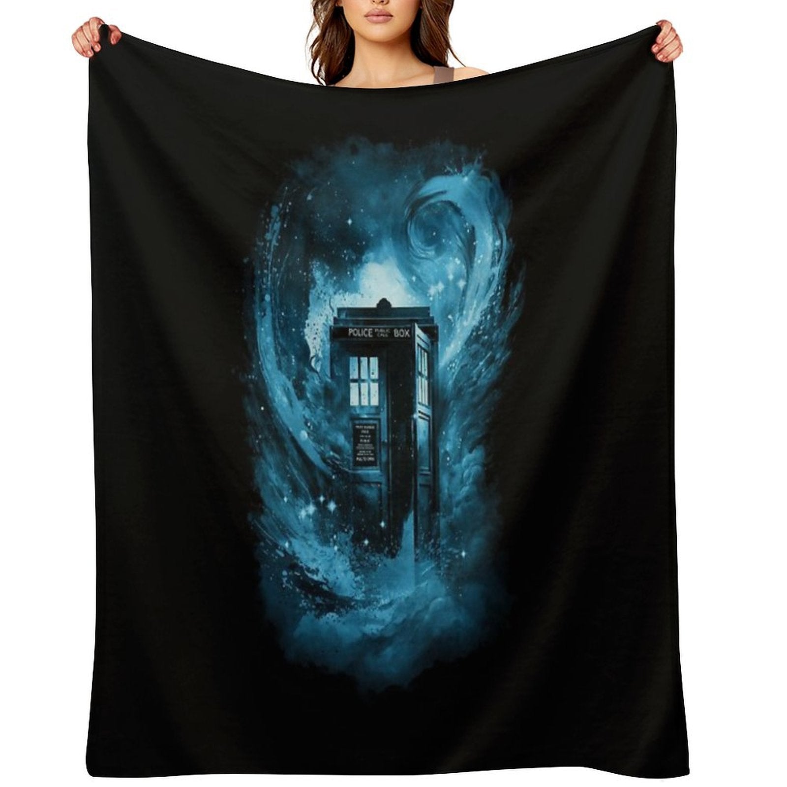 The Color Vortex-blue Version Machine-washable Throw Blanket