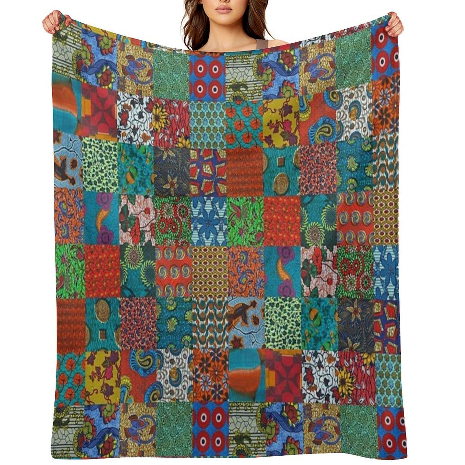 Patch Work Premium Throw Blanket
