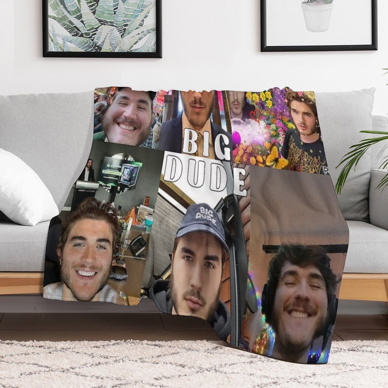 Jschlatt Big Dude Montage Shrink-resistant Throw Blanket