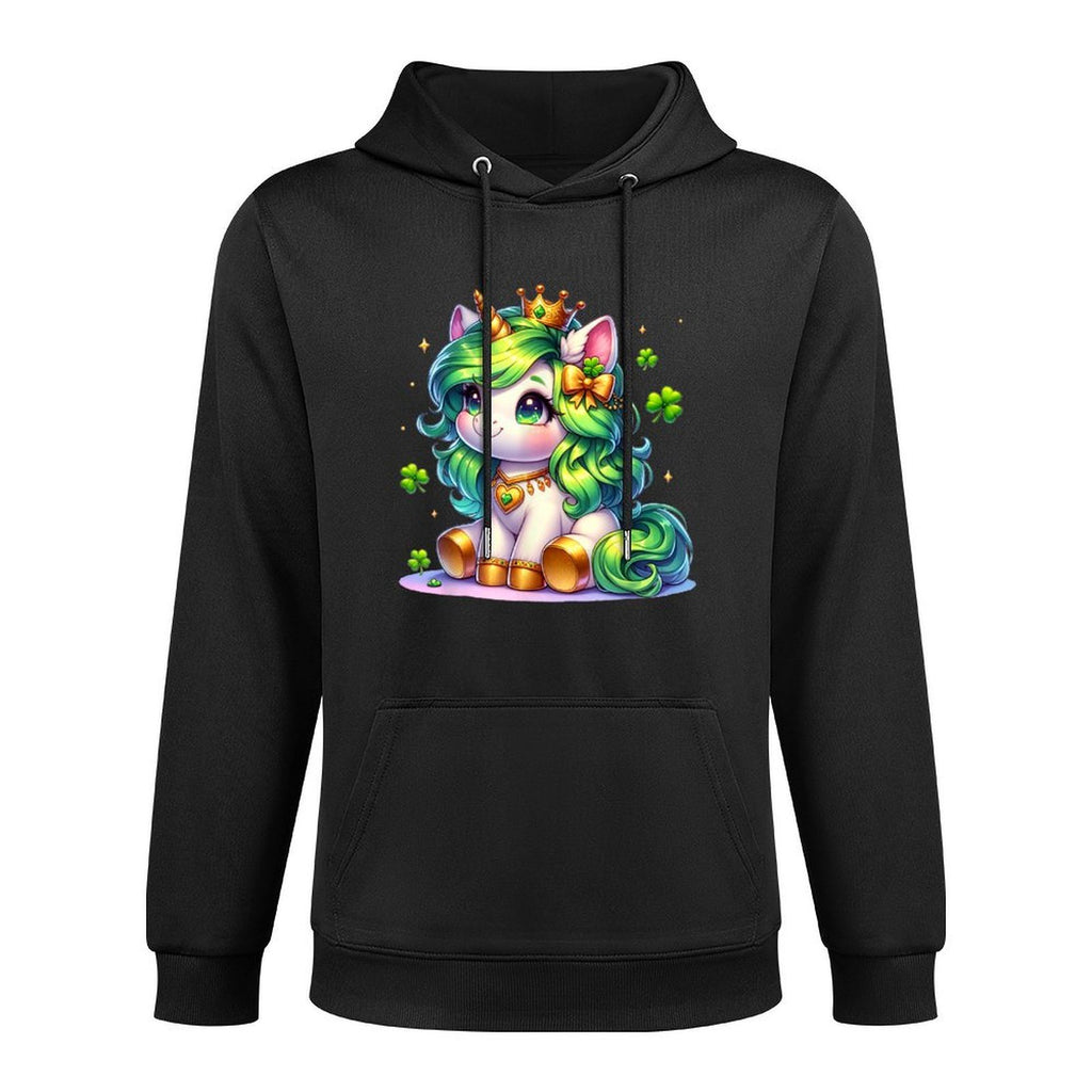 Unicorn St Patricks Day Girls Kids Shamrock Cute Unicorn All-Day Comfort Hoodie