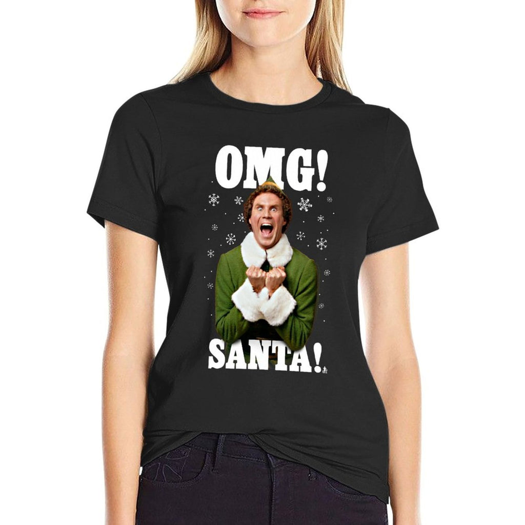 Elf OMG Santa Buddy The Elf Funny Christmas  Cotton T-Shirt