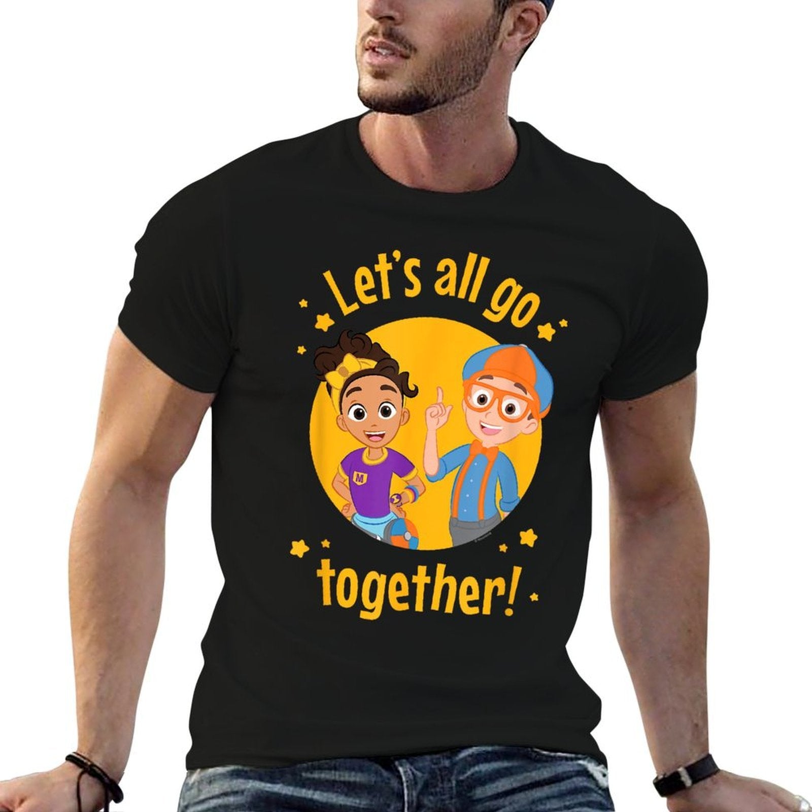 Blippi Let's All Go Together  Slim-fit Cut T-Shirt