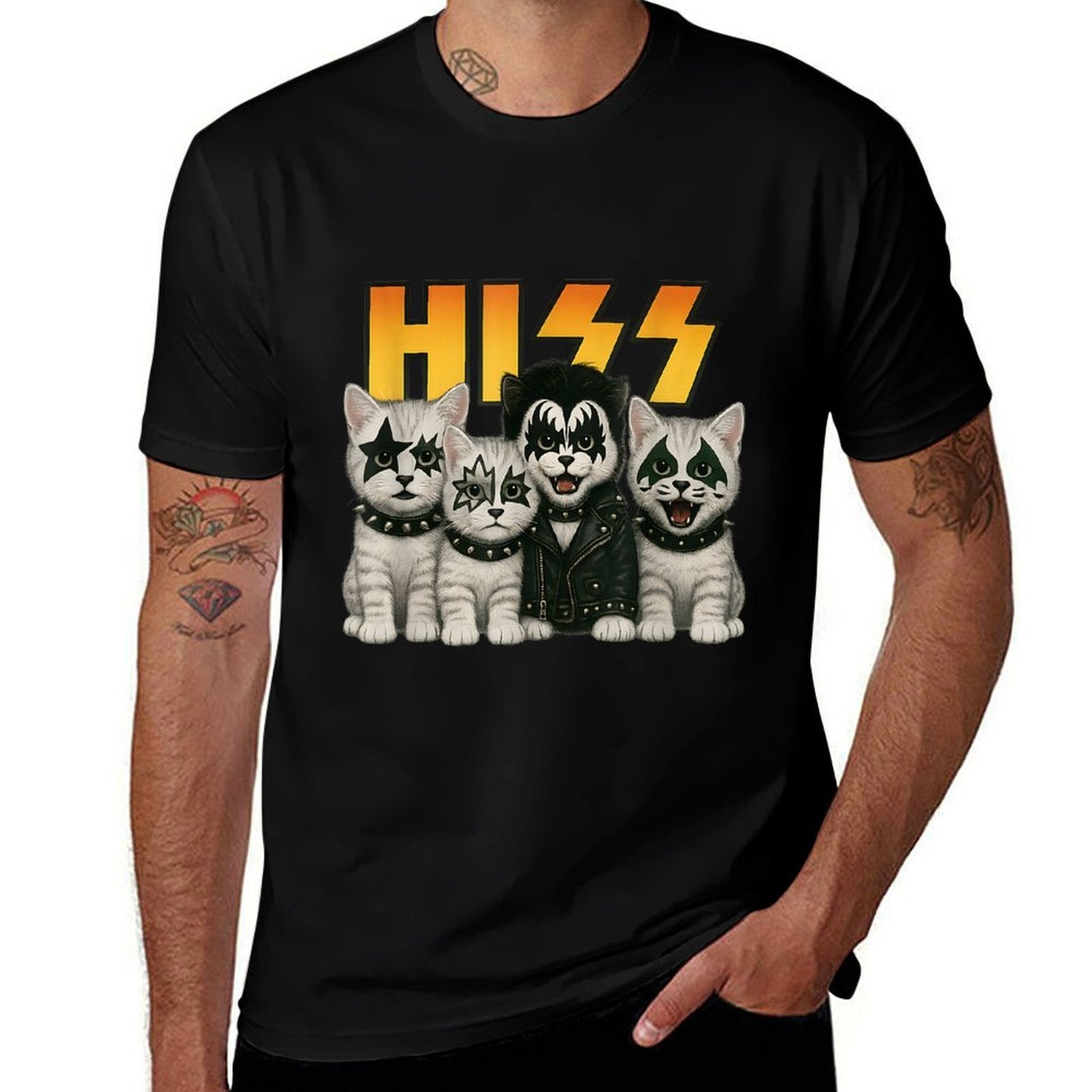 Cute Hiss Cats Rock Kittens Kitty Rocking Music Cat Lovers  Soft T-Shirt