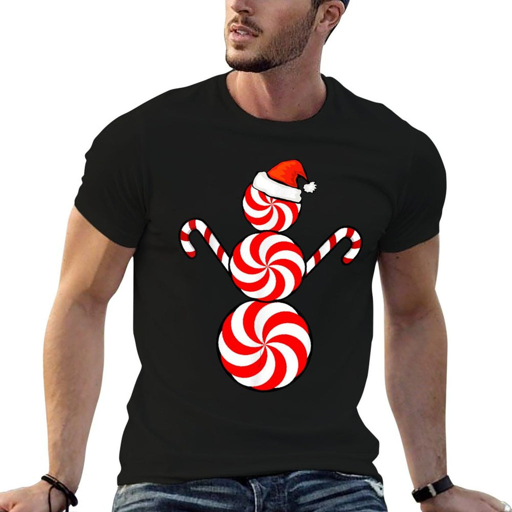 Funny Christmass Peppermint Candy Snowman  Classic T-Shirt