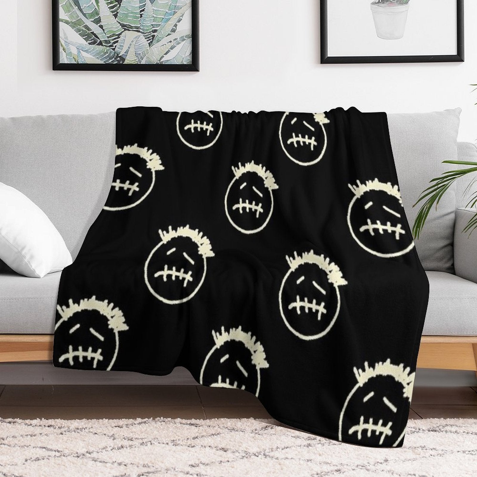 Cactus Jack Face Machine-washable Throw Blanket