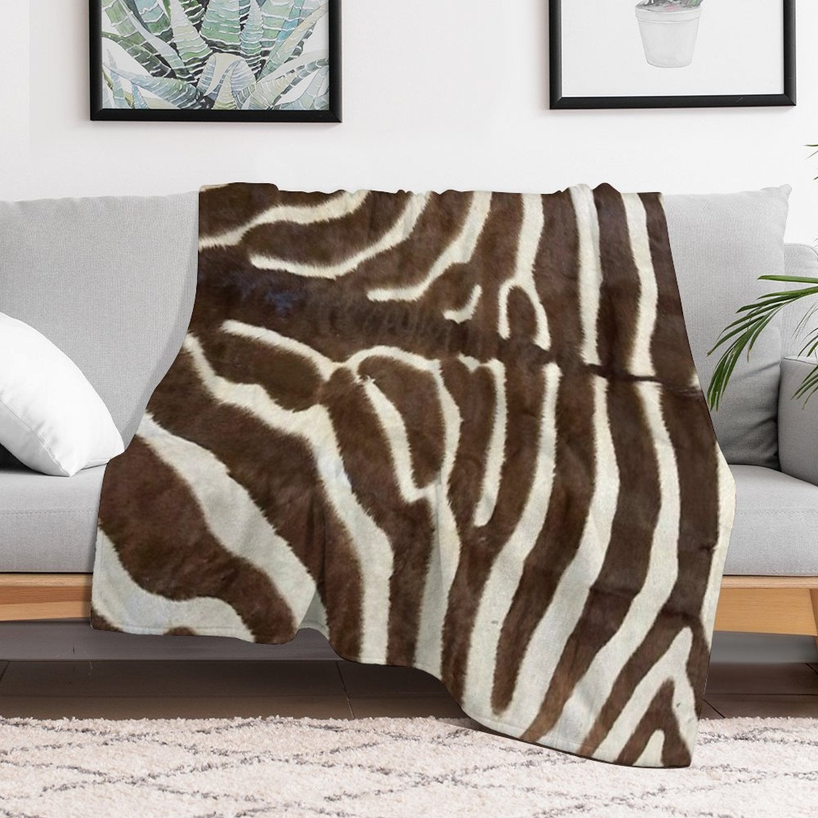 Furry Zebra Butt Photo Comfort Throw Blanket