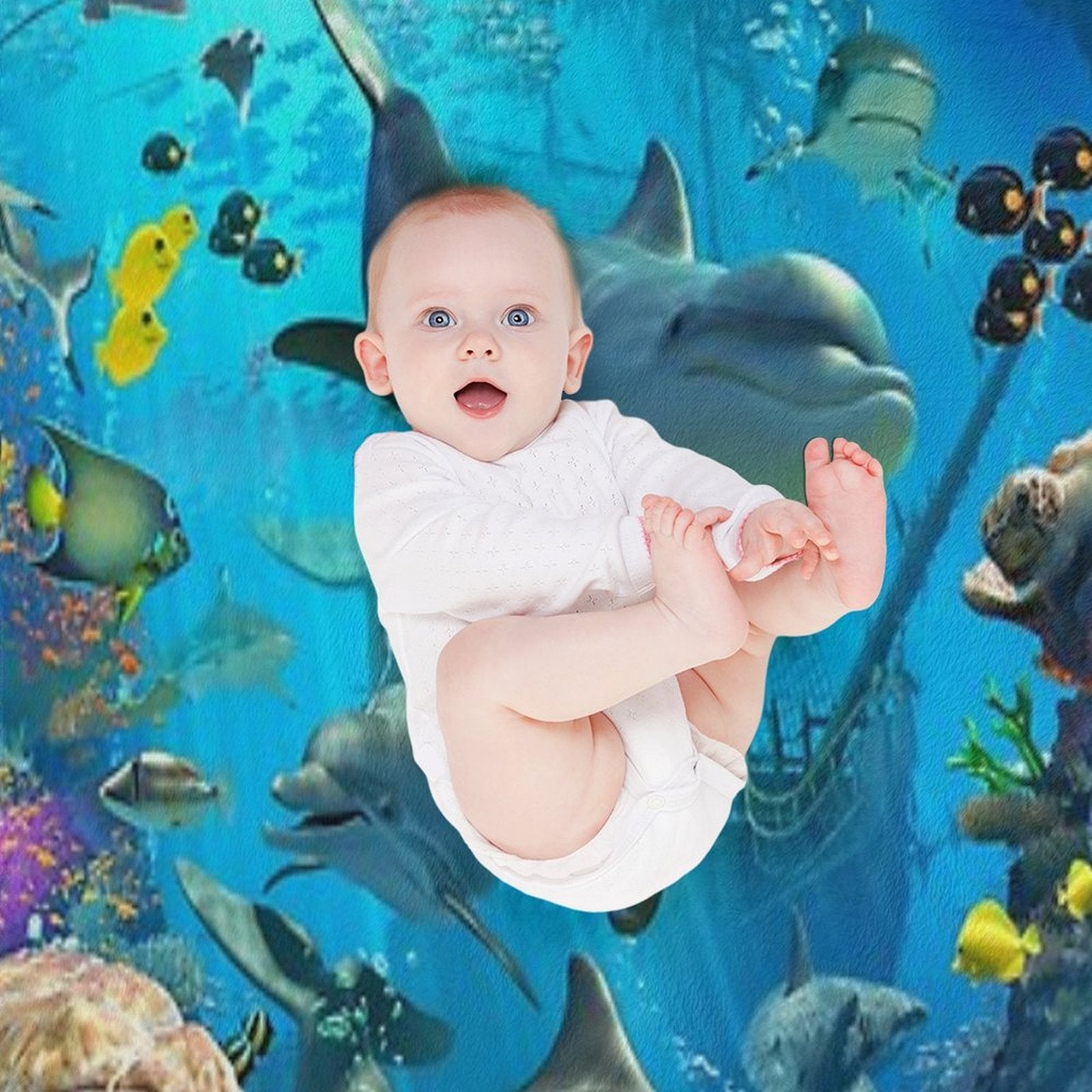 Dolphin Playground Travel-friendly Throw Blanket