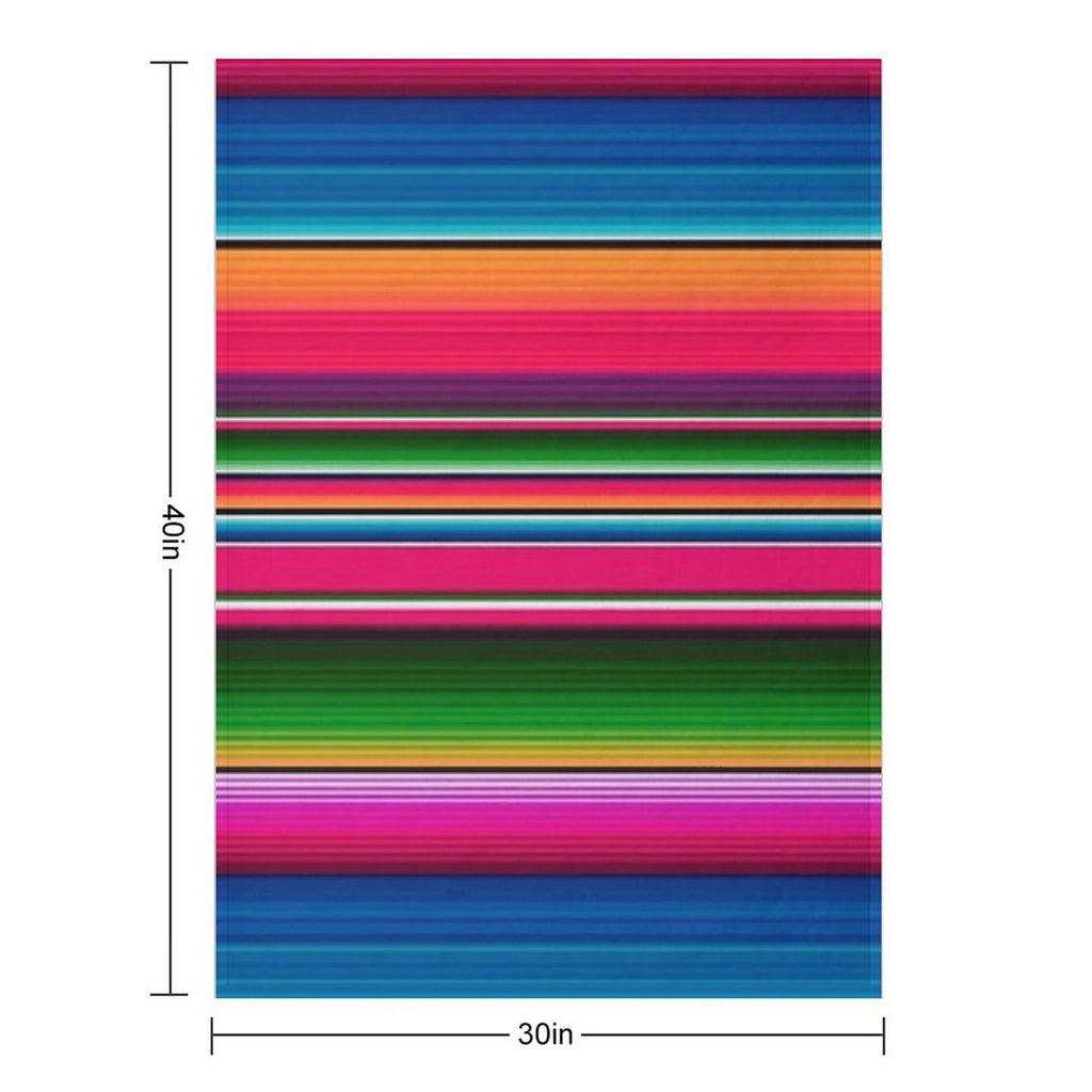 Mexican Blanket Striped Fiesta Serape Travel-friendly Throw Blanket