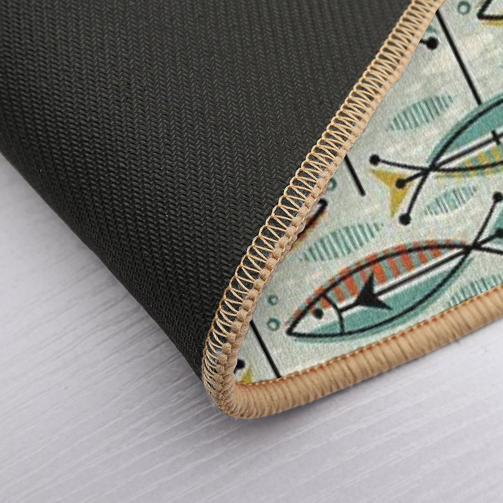 Retro Color Block Fish  Long-Lasting Bath Mat