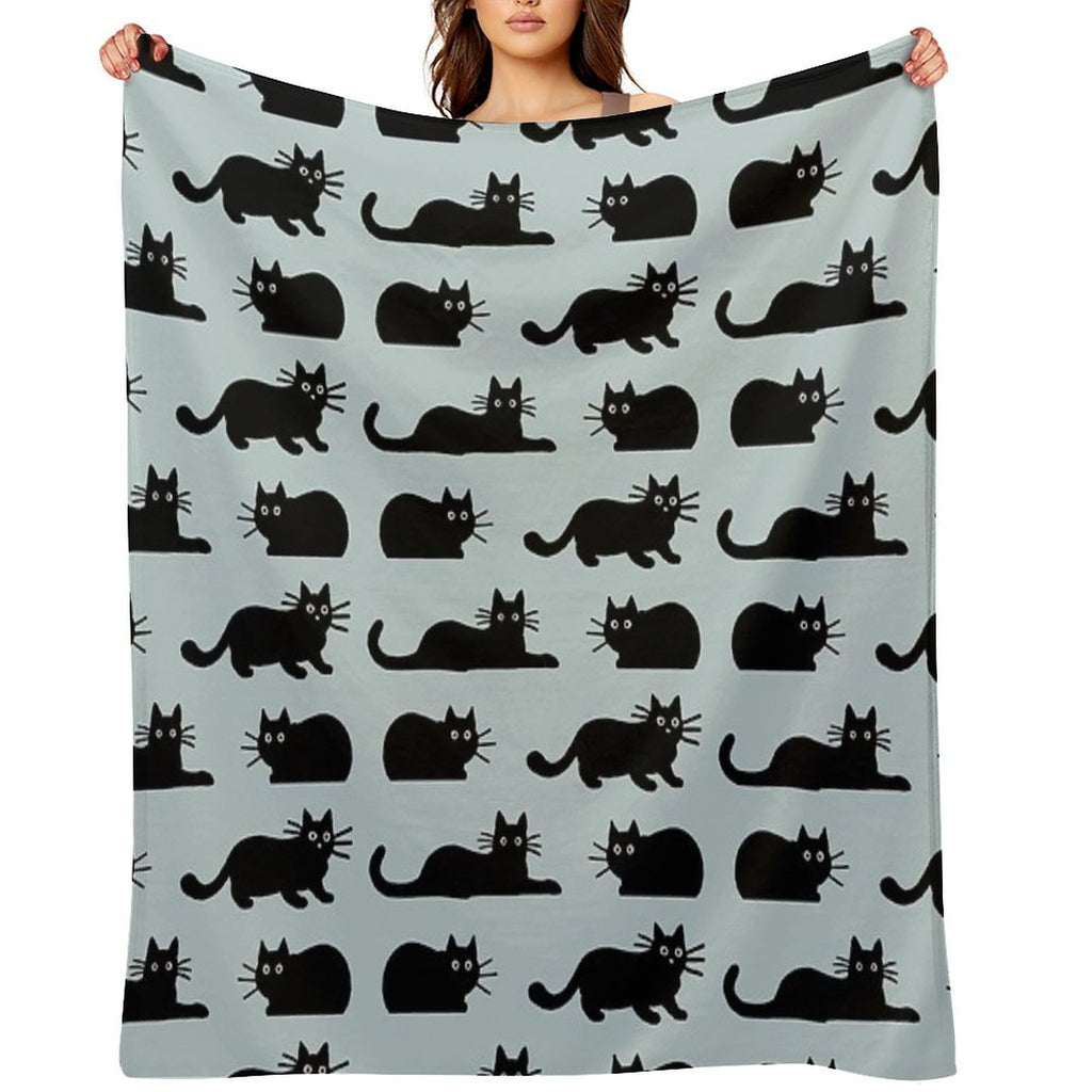 Black Cat Easy Care Throw Blanket