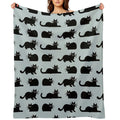 Black Cat Easy Care Throw Blanket