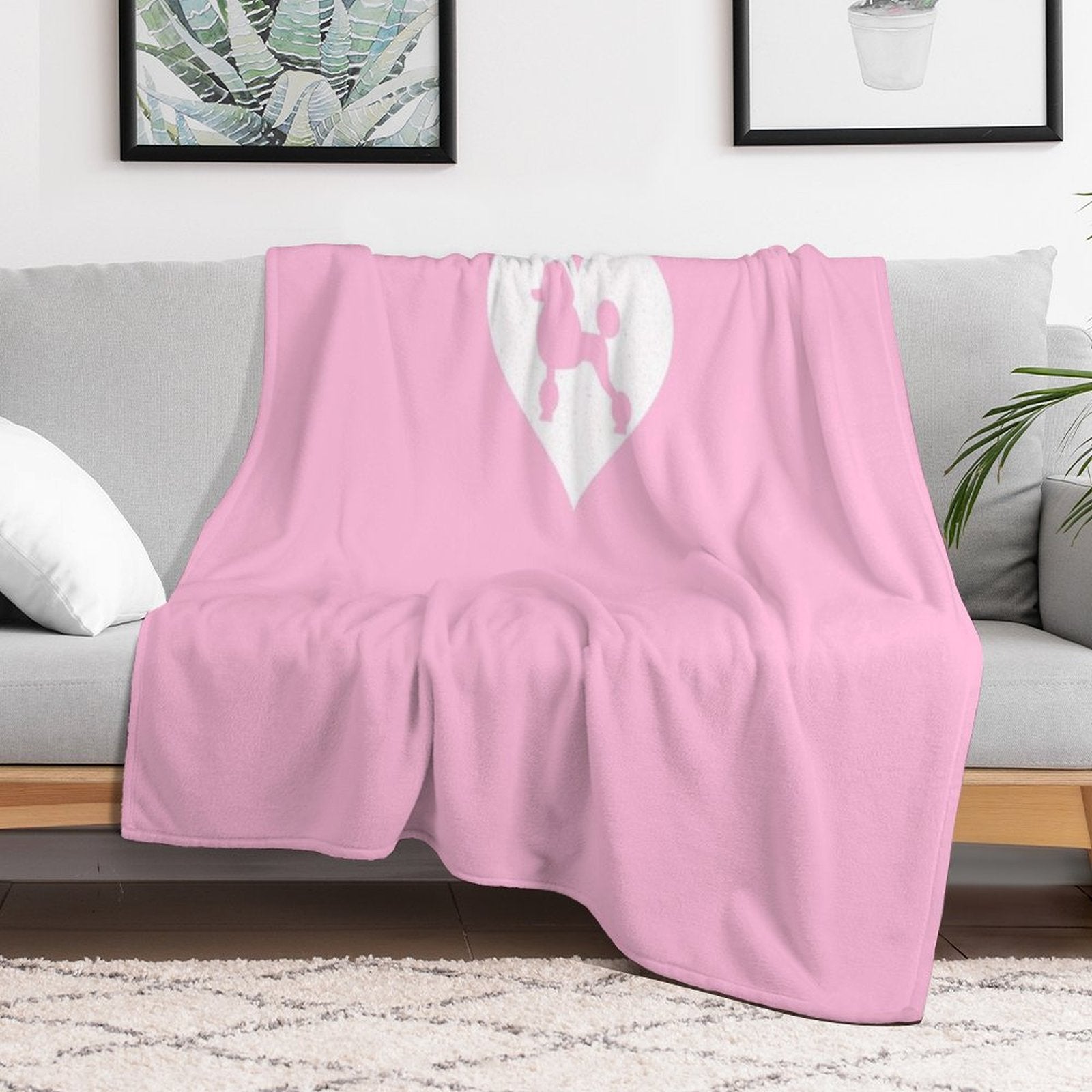 POODLE T SHIRT Velvety-soft Throw Blanket
