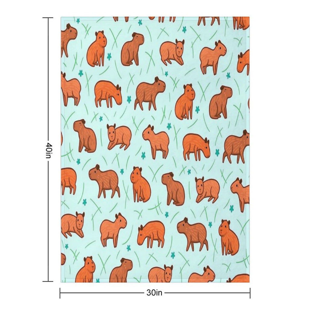 Capybara Pattern Anti-pilling Throw Blanket