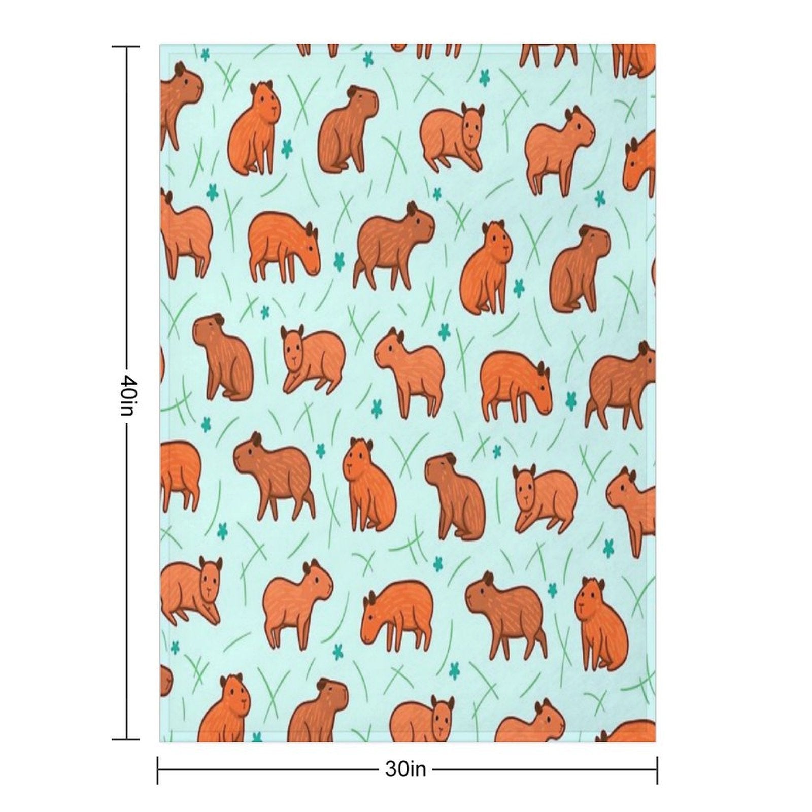 Capybara Pattern Anti-pilling Throw Blanket