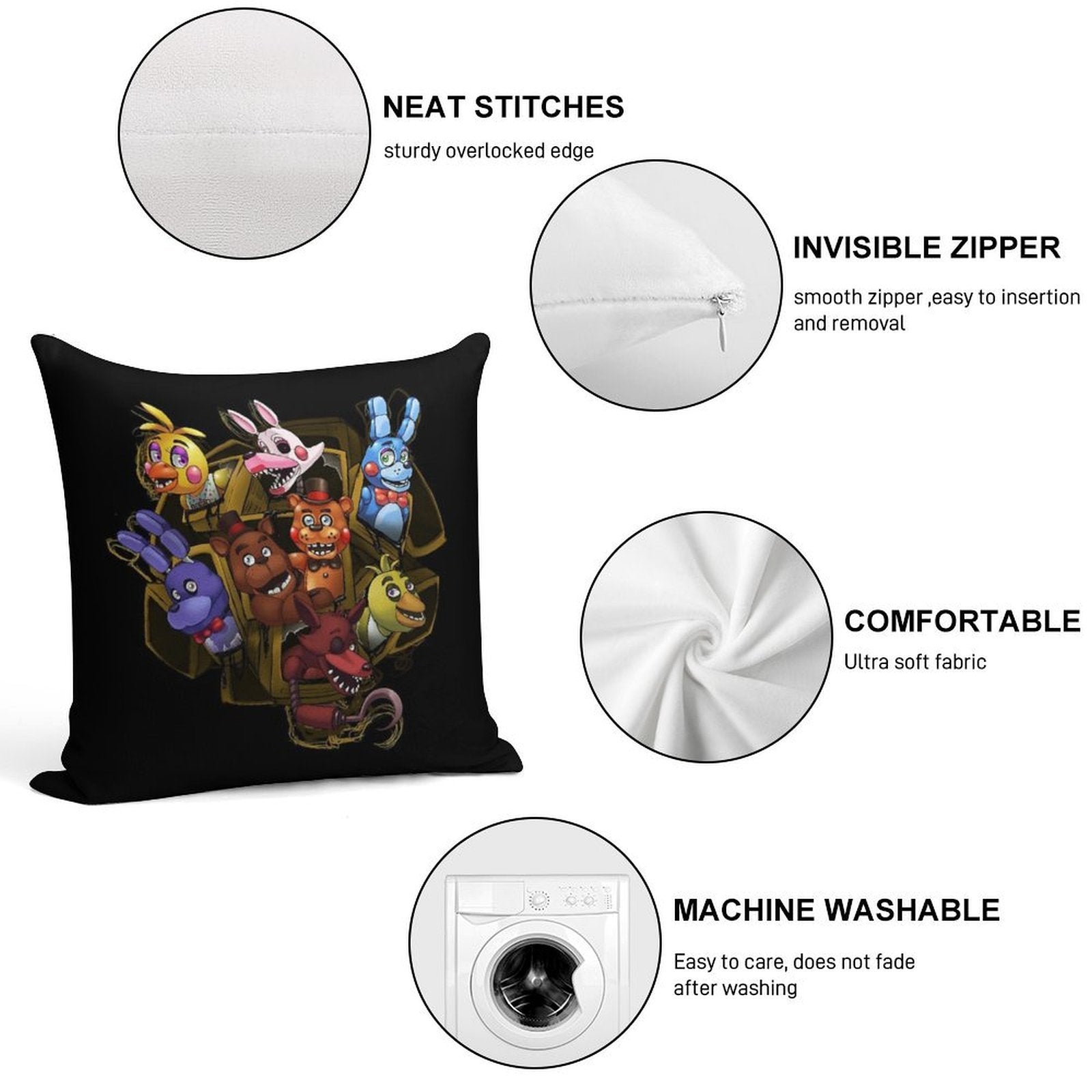 Five Nights at Freddy's 2 Soft Style Accent Throw Pillow
