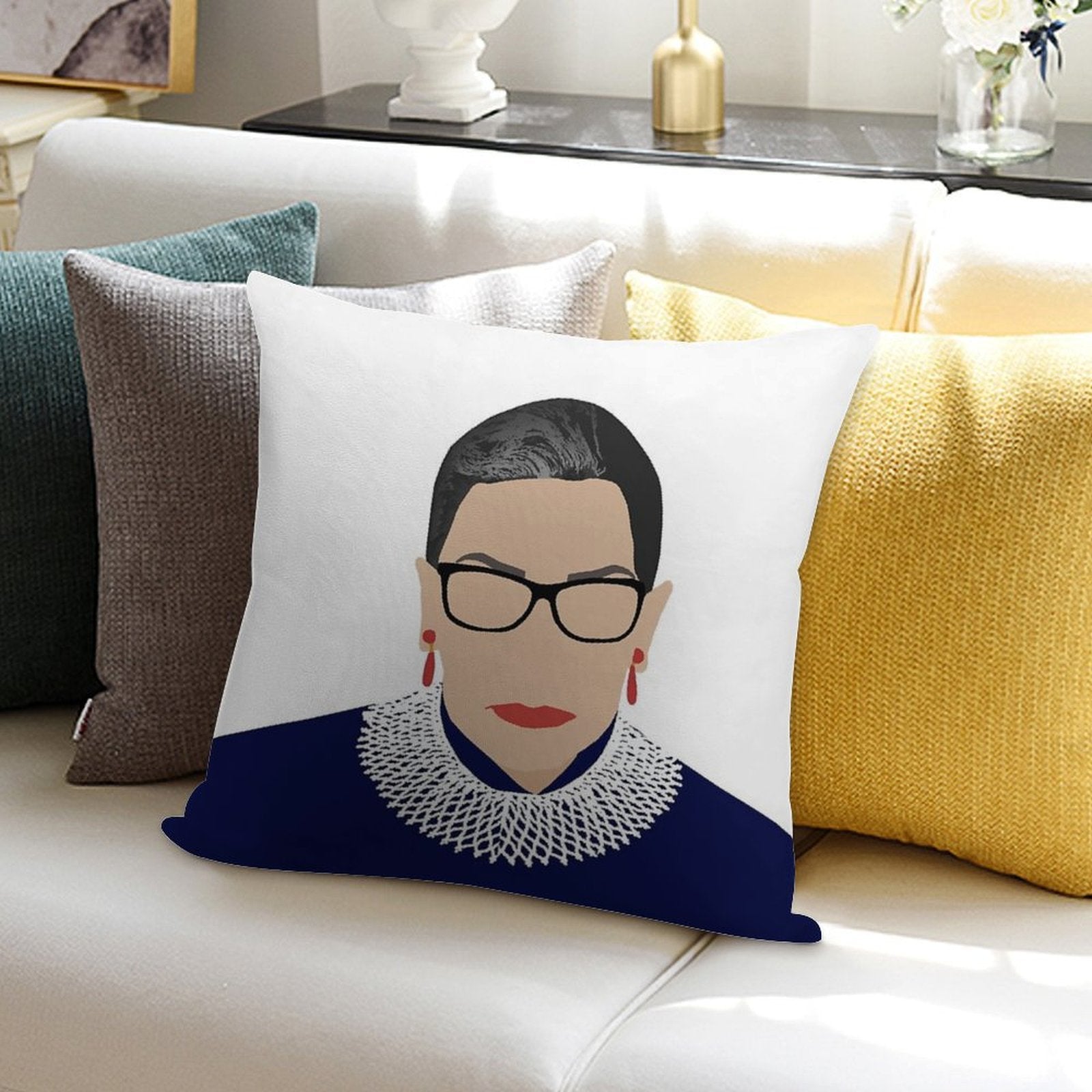 Ruth Bader Ginsburg Soft Bedroom Essential Throw Pillow