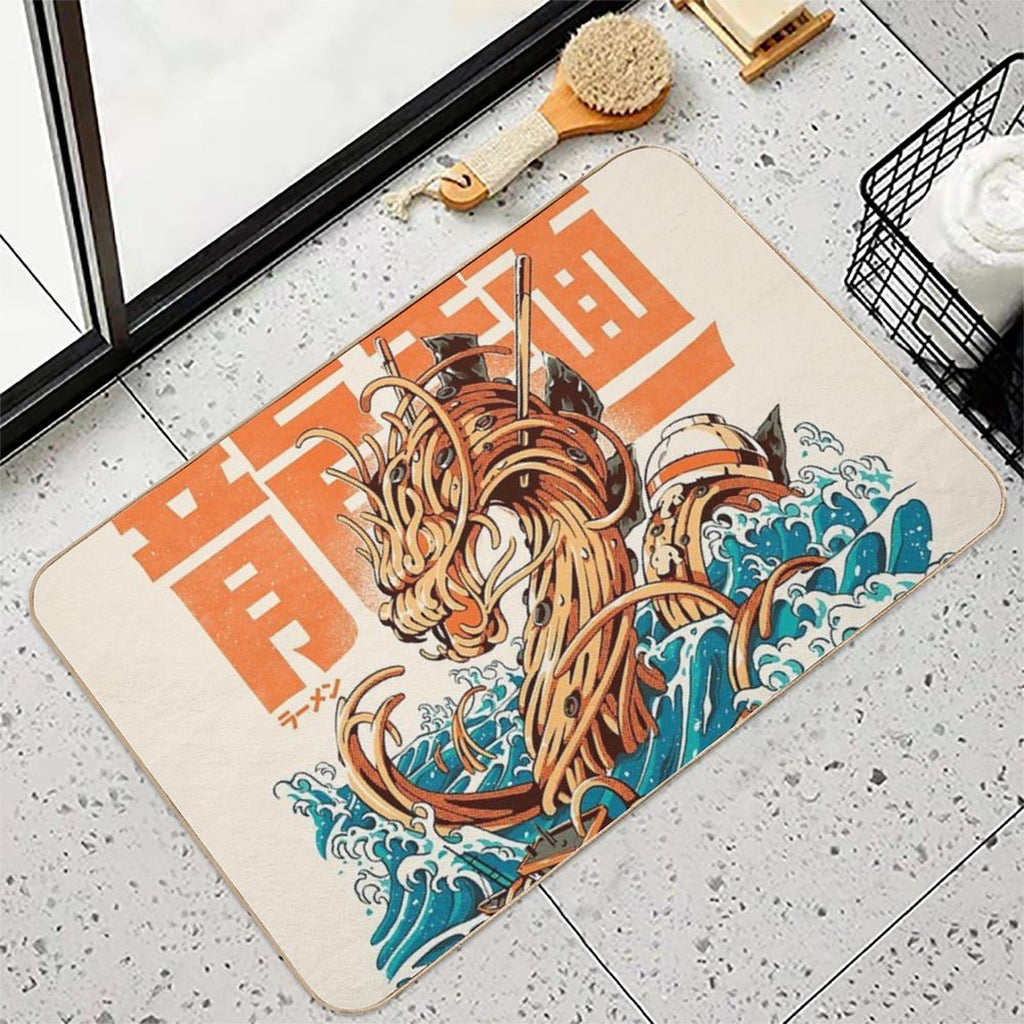 Great Ramen Dragon Off Kanagawa  Dirt-Trapping Bath Mat