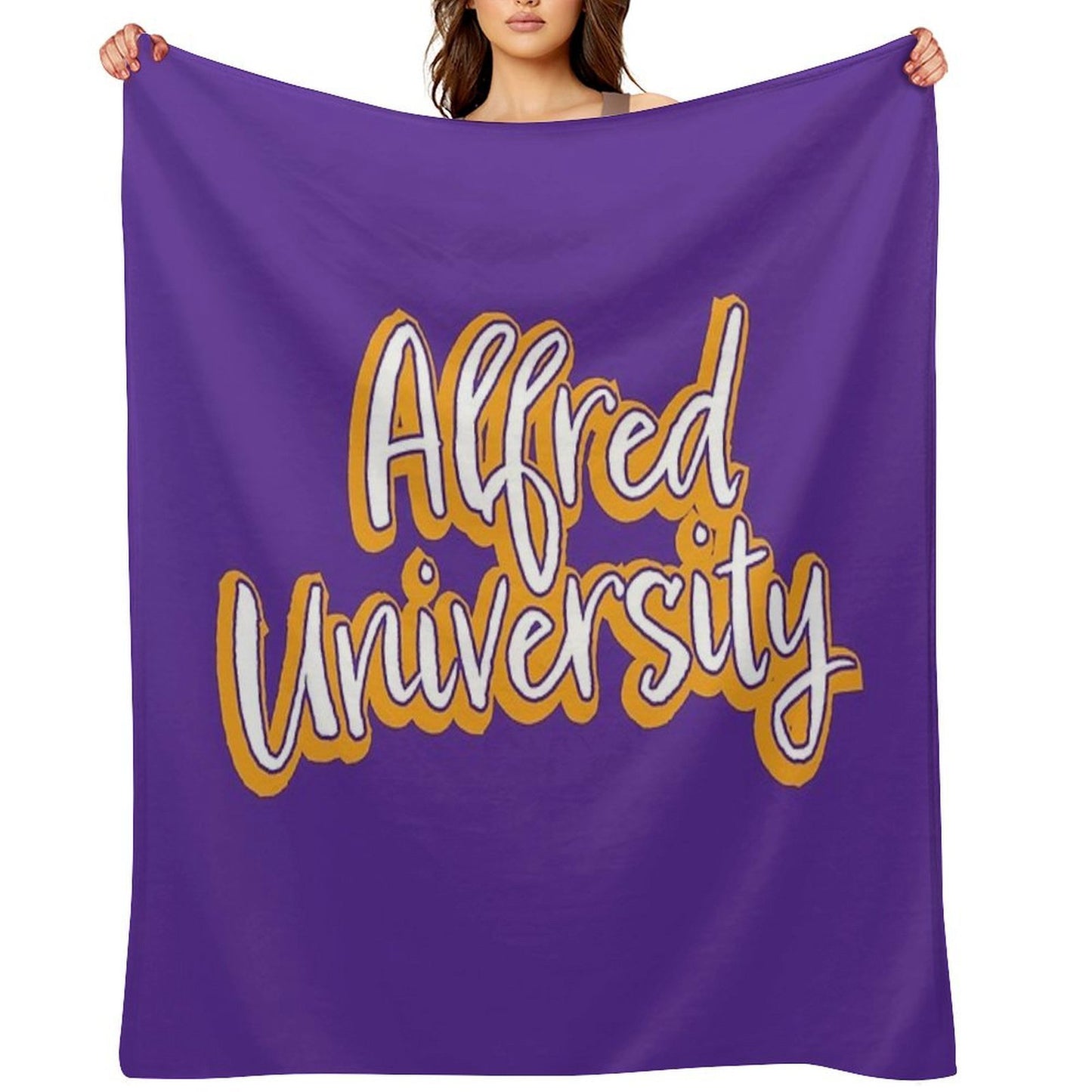 Alfred University Saxons Sustainable Throw Blanket