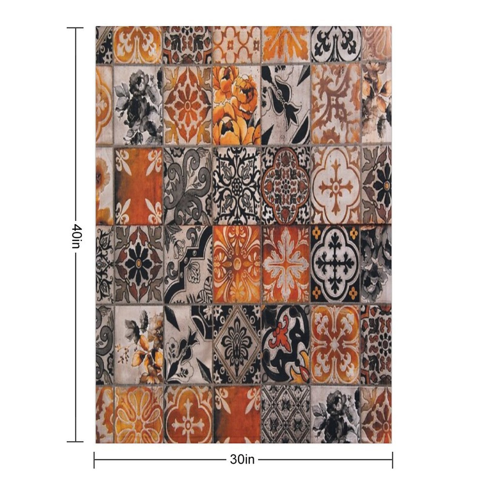 Portuguese Tiles, Decorative Traditional Azulejos Lightweight Throw Blanket