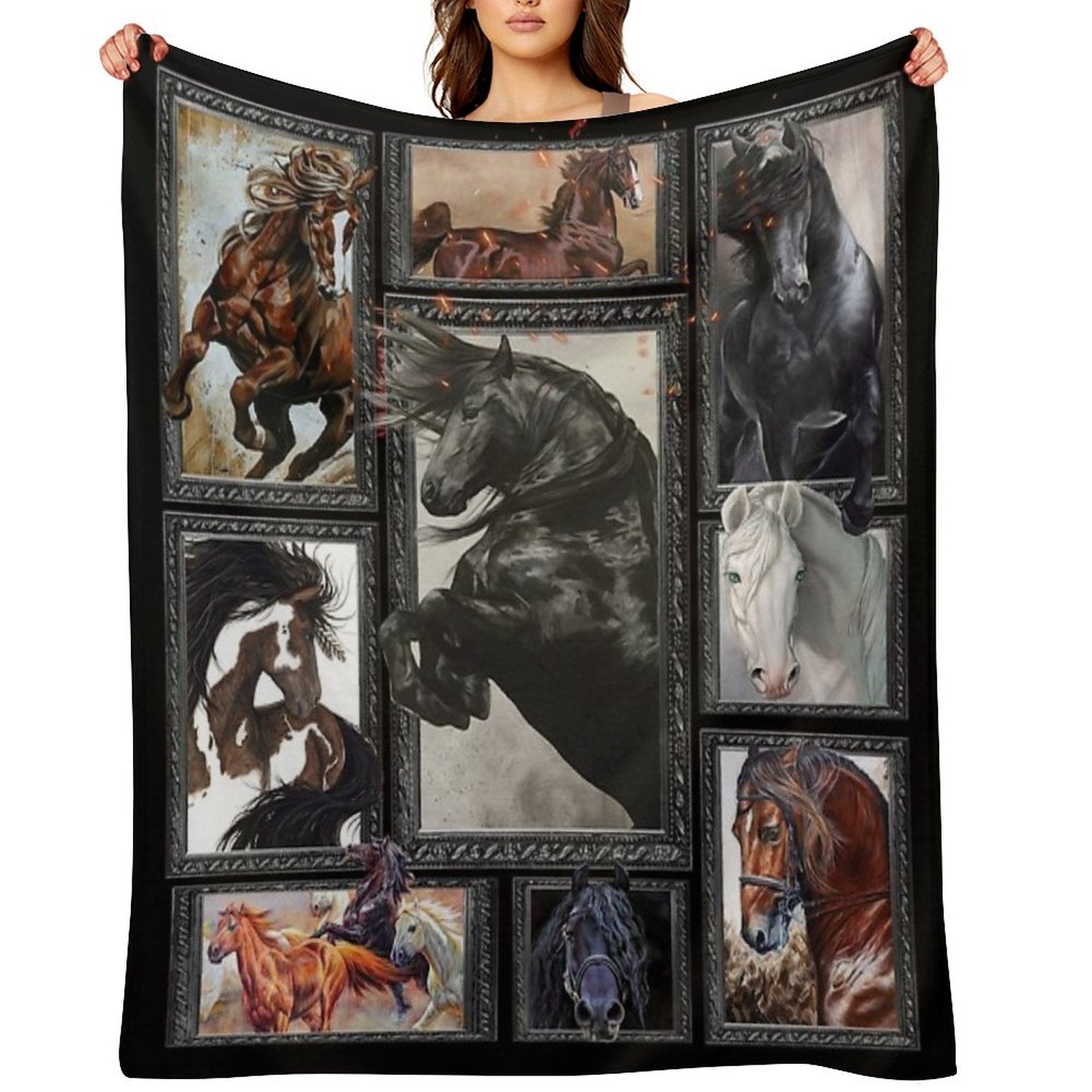 Horse Blanket 1 Travel-friendly Throw Blanket