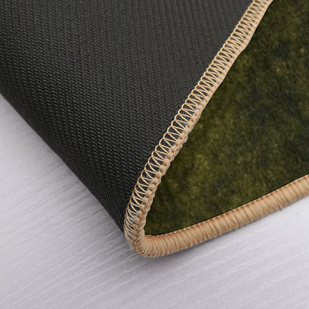 Olive Green Velvet  Texture Durable Bath Mat