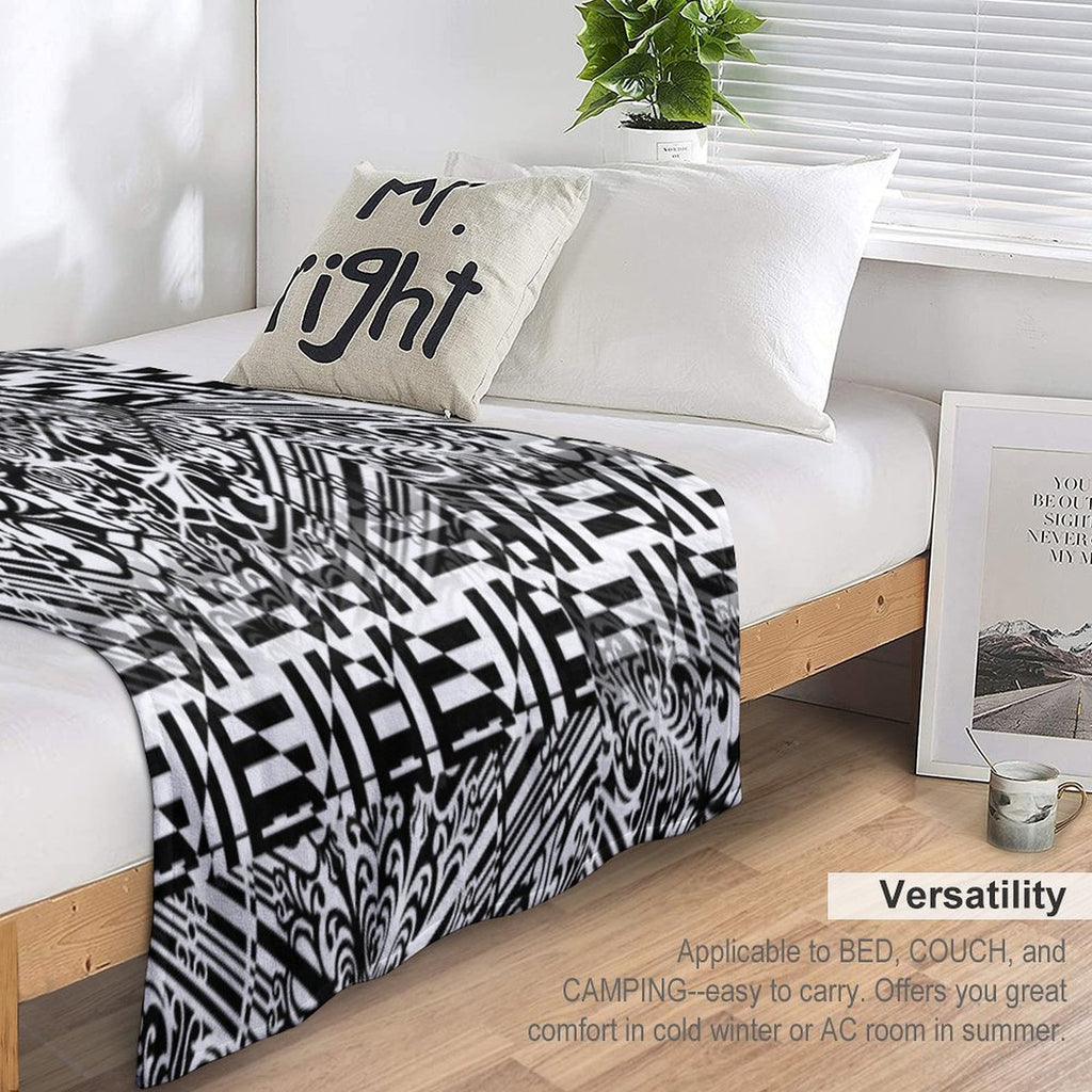 Black And White Madness Versatility Throw Blanket