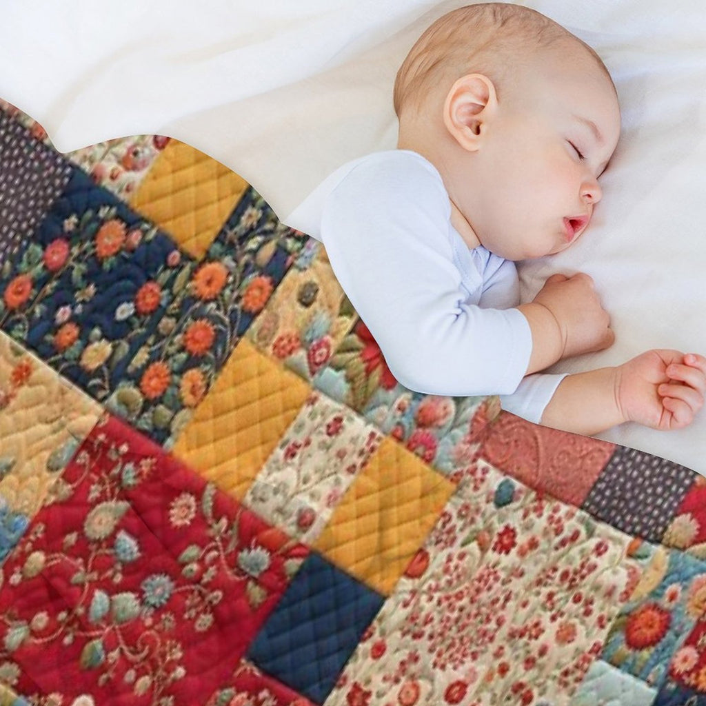 Memories Woven A Nostalgic Patchwork of Floral Elegance And Cozy Charm Shrink-resistant Throw Blanket