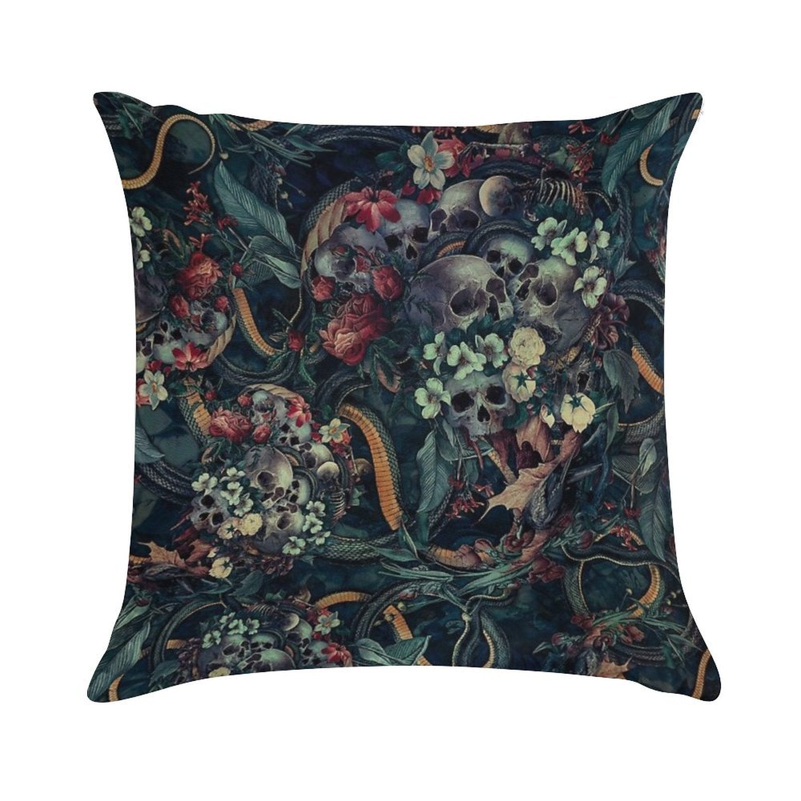Skulls And Snakes Soft Bedroom Essential Throw Pillow