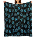 D20 Dice Set Pattern (Blue) Shrink-resistant Throw Blanket