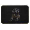 Adorable And Cute Black Labrador Sitting Puppy Vector  Non-Slip Bath Mat