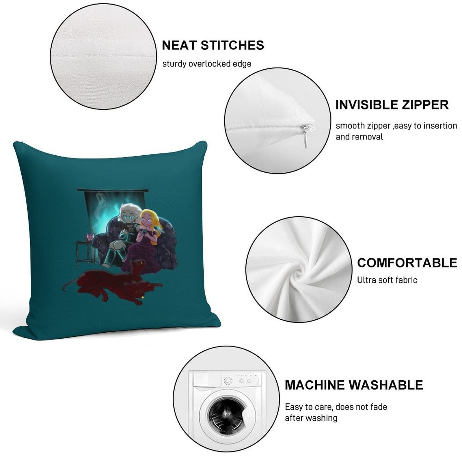 Cozy Winter Night Soft High-Density Material Throw Pillow