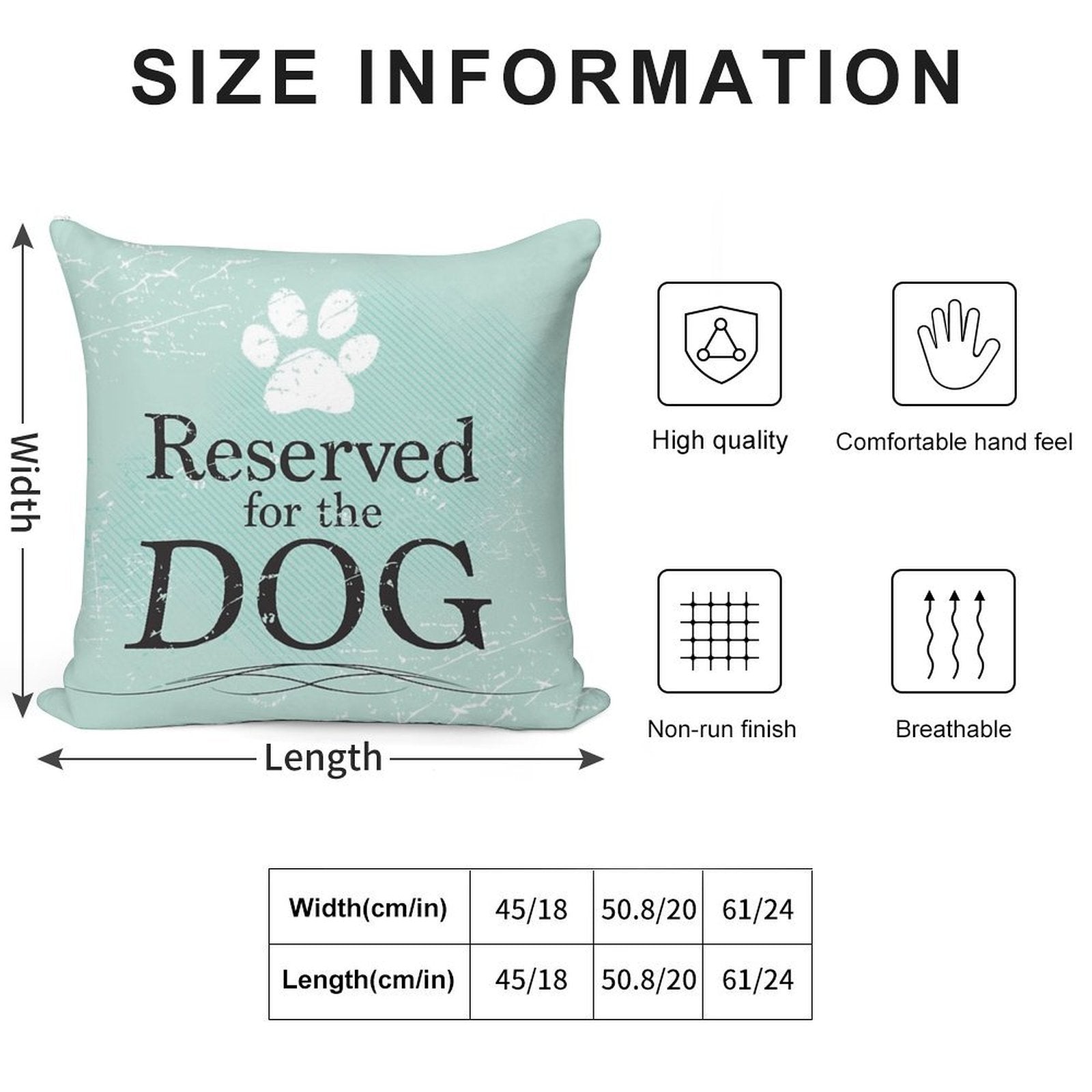 Reserved for The Dog Soft High-Density Material Throw Pillow