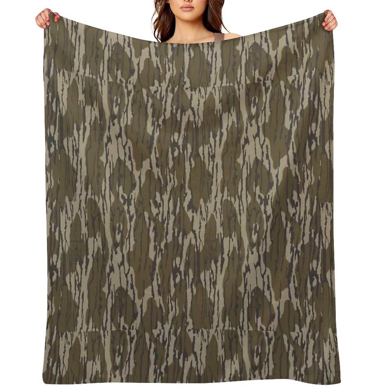 Everything Bottom Lands Camo Durable Throw Blanket