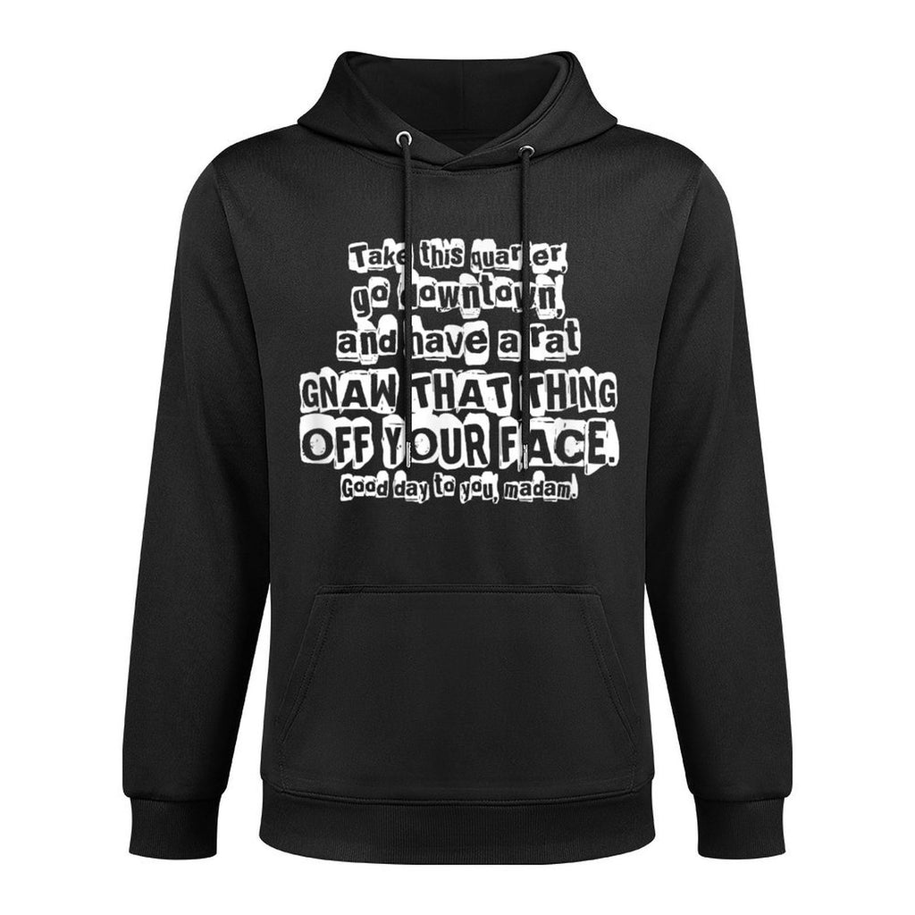 KDK12 Studios, Inc Unisex-Adults Black Modern Classic Movie Quote - Here Is A Quarter - Uncle Buck Easy Care Hoodie