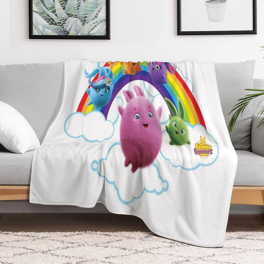 Sunny Bunnies - Rainbow Bunnies Compact Throw Blanket