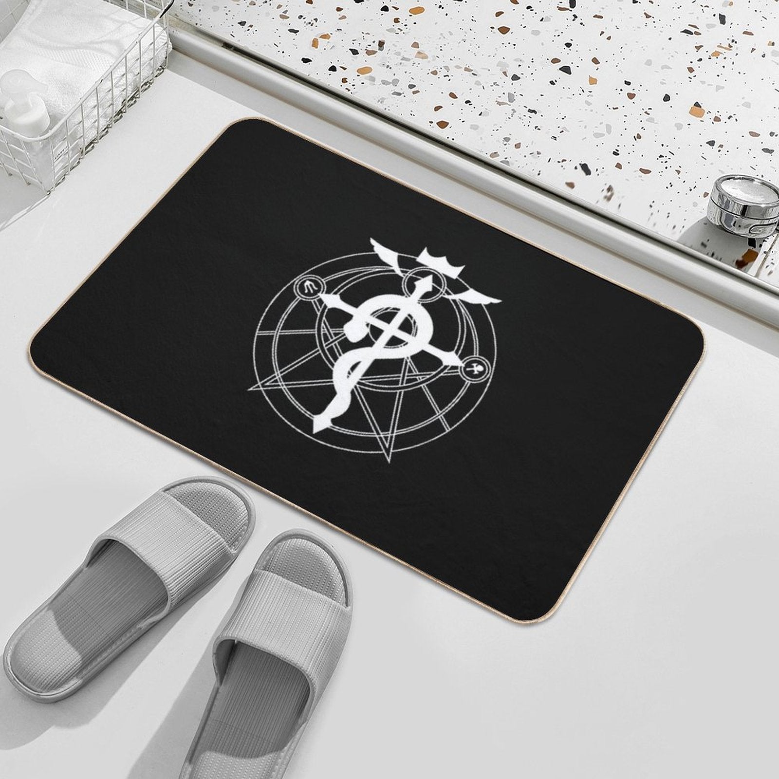 Full Metal Alchemist White  Dirt-Trapping Bath Mat