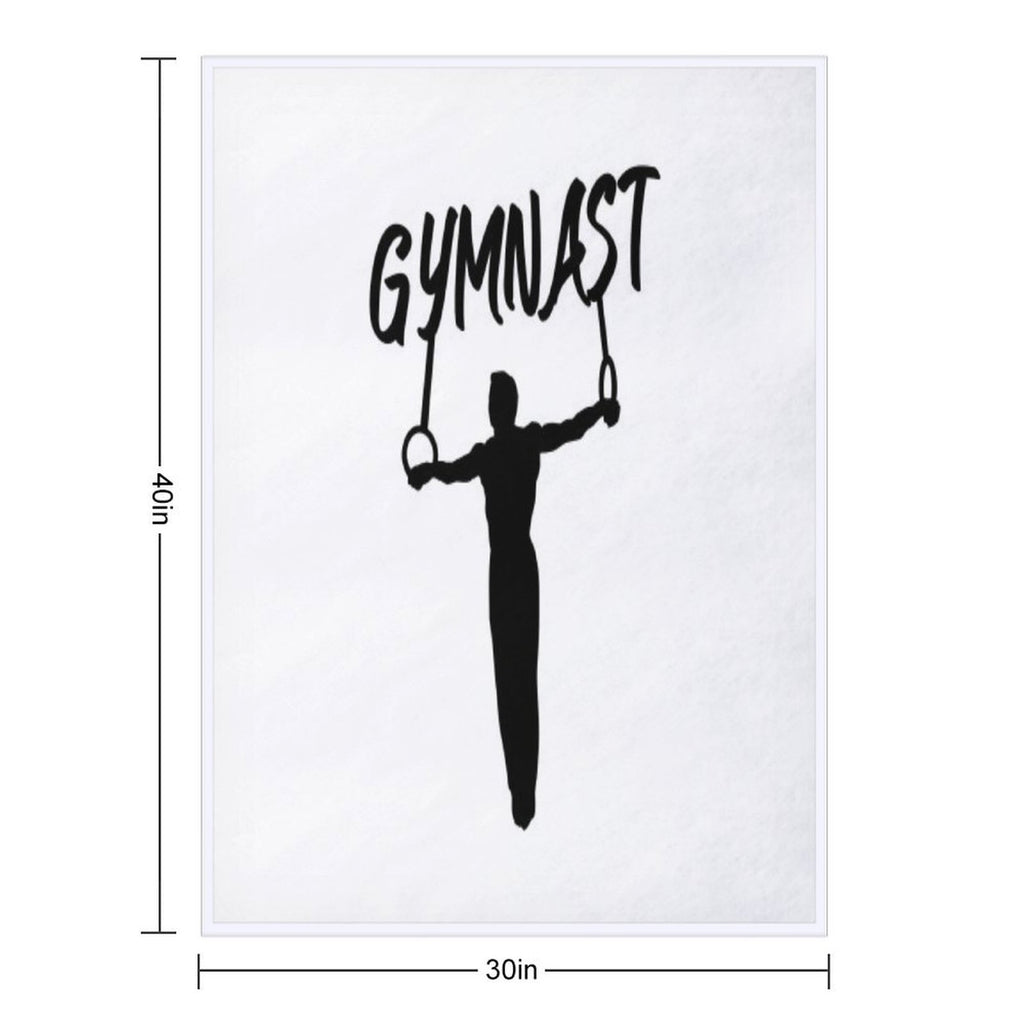 Gymnastics - Gymnast & Rings, Men's Gymnastics Machine-washable Throw Blanket