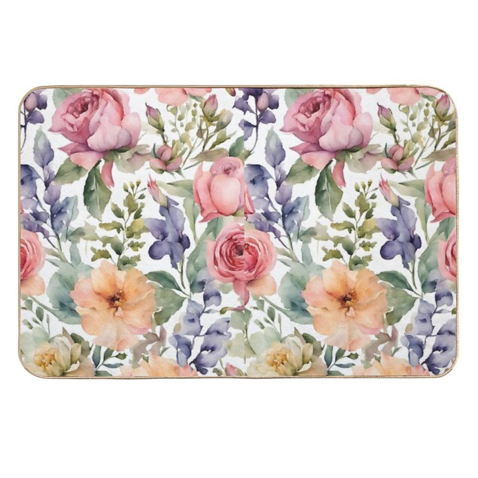 Watercolor Seamless Pattern with Flowers. Vintage Floral Pattern. Flower Pattern.. Botanical Art. Floral Botanical Collection. W  High-Traffic Bath Mat