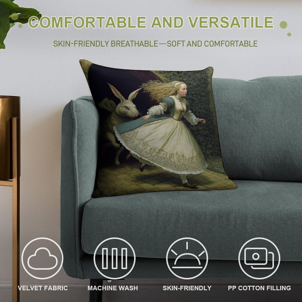Alice - Alice in Wonderland Collection Soft Skin-Friendly Throw Pillow