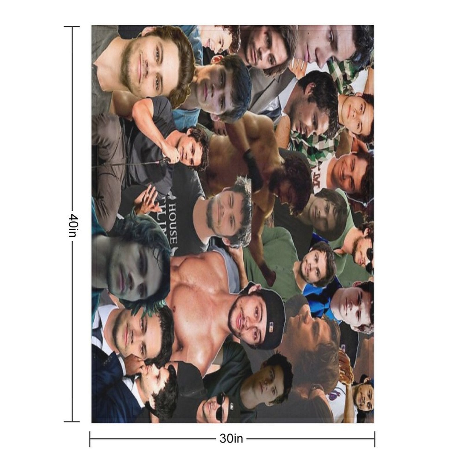 Dylan O’Brien Photo Collage Sustainable Throw Blanket