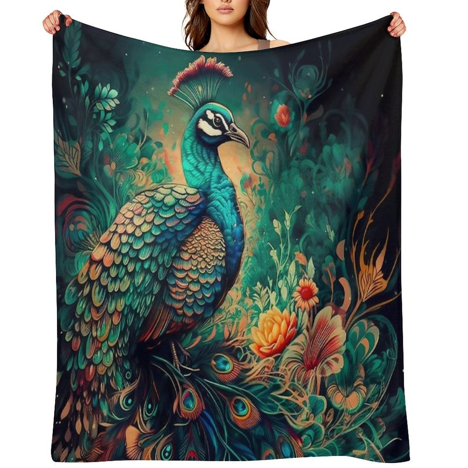 Peacock Premium Throw Blanket