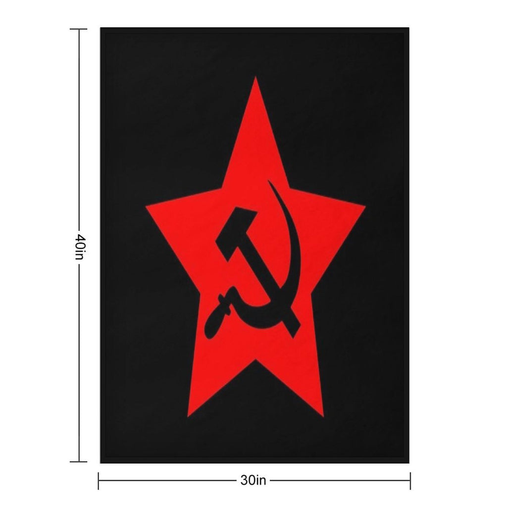 Communist Star; Hammer And Sickle Compact Throw Blanket