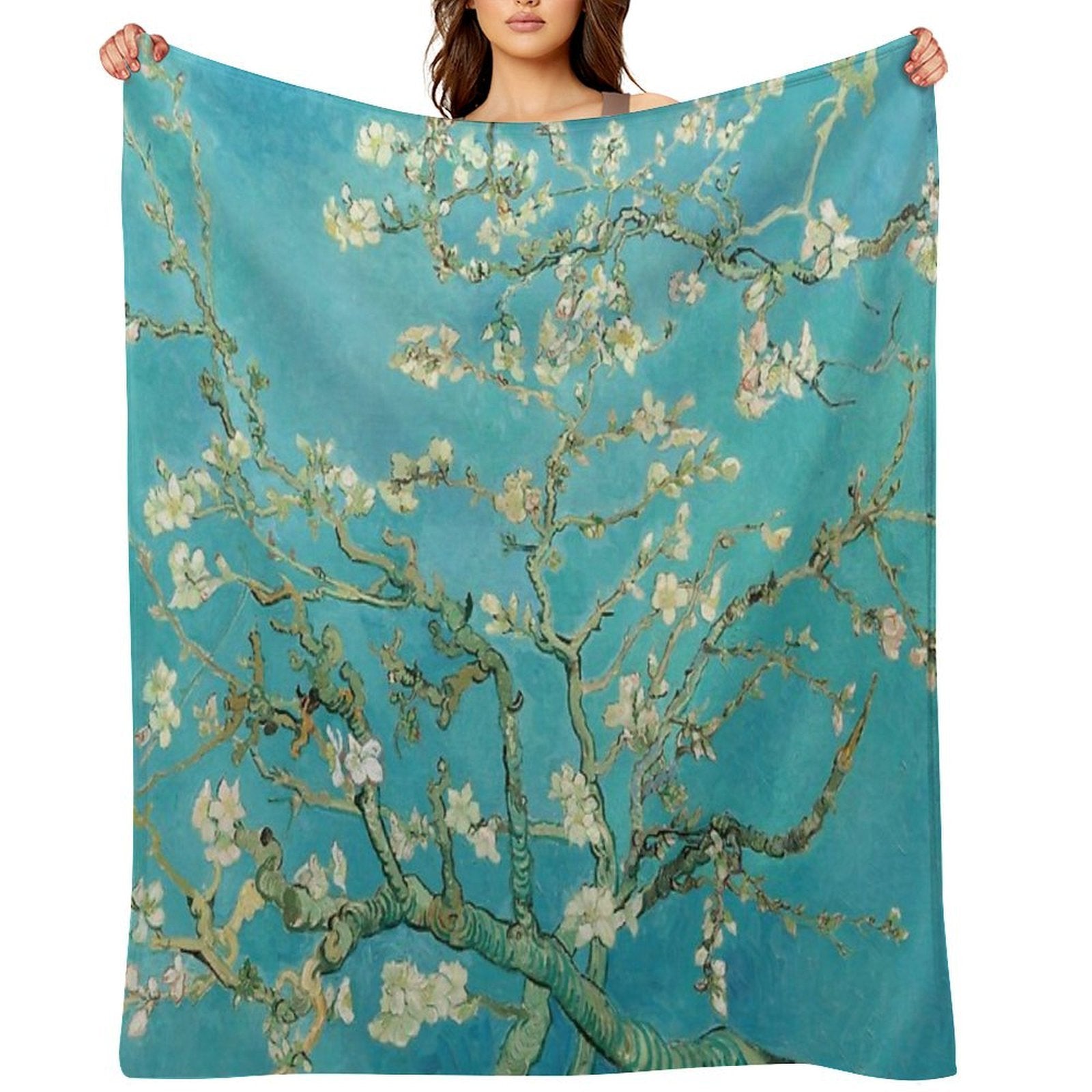 Almond Blossoms by Vincent Van Gogh Multi-functional Throw Blanket