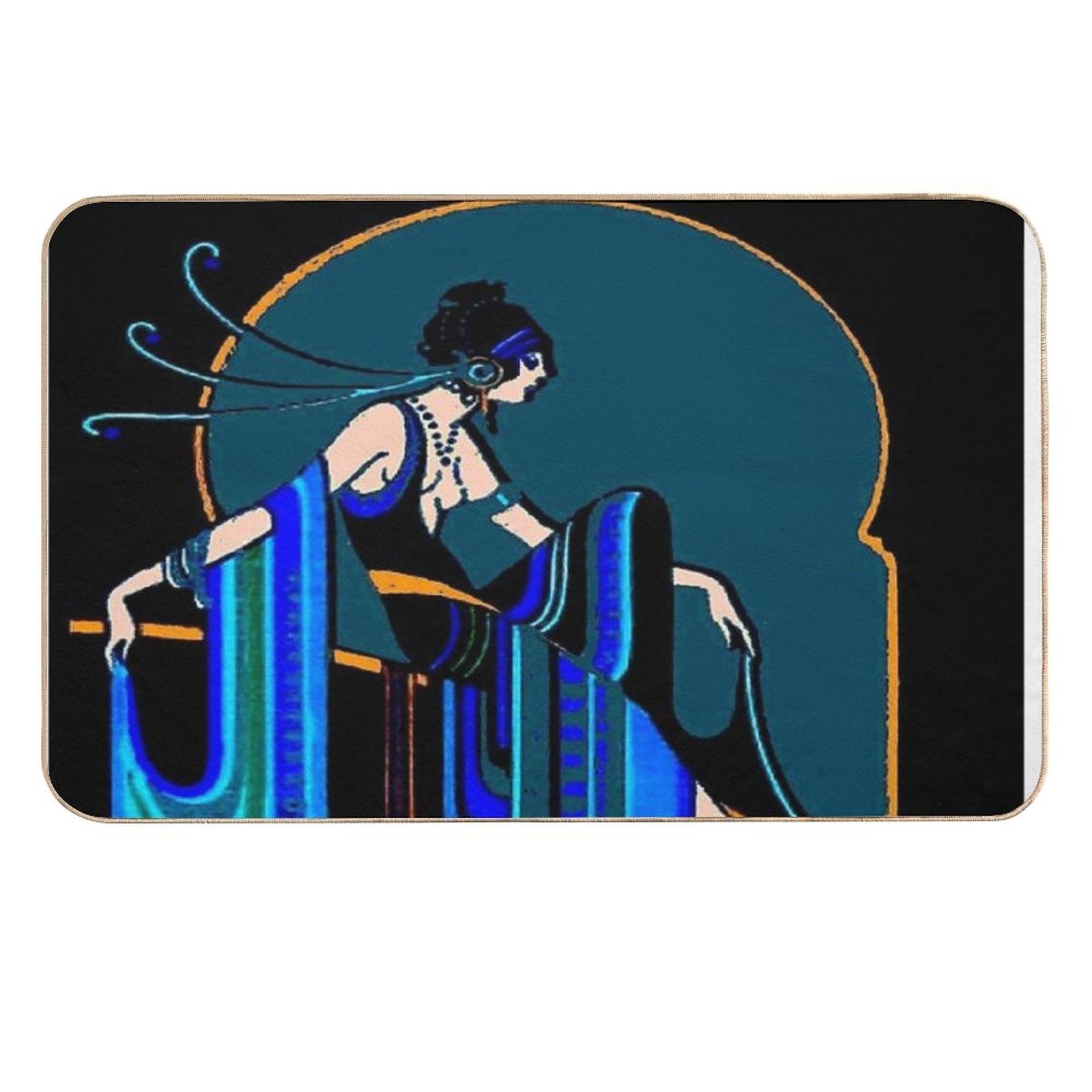 FLAPPER  Vintage 1920 Art Deco Beautiful Print  Odorless Bath Mat