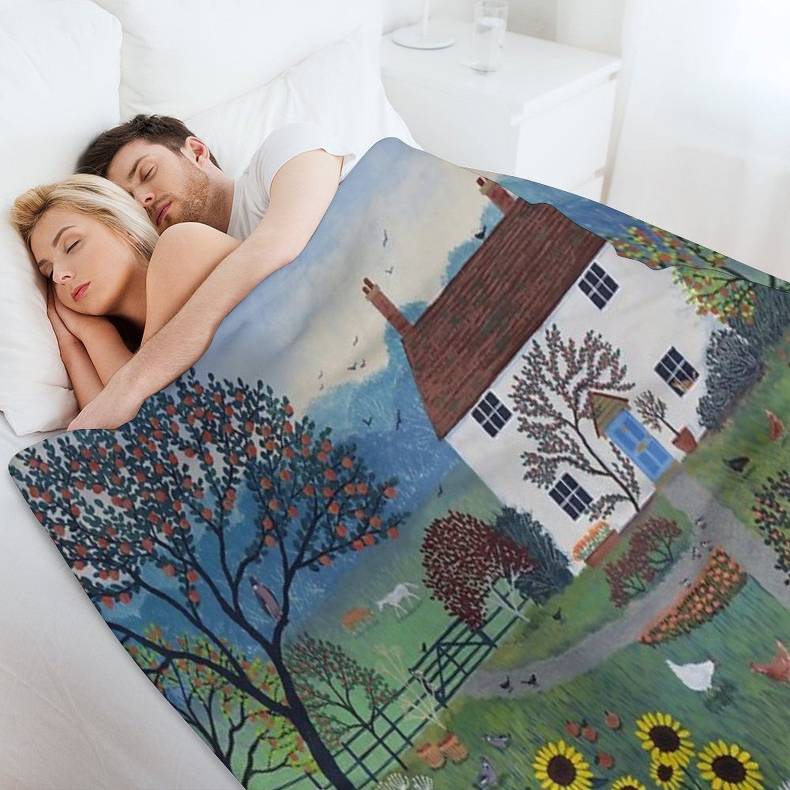 Apple Tree Cottage Sustainable Throw Blanket
