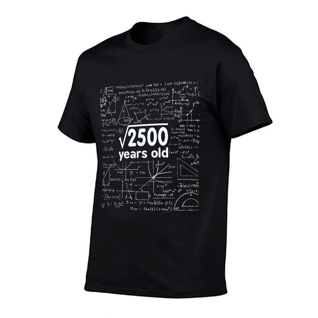 Math Square Root Of 2500 Retro 50 Years Old 50th Birthday  Rolled Sleeves T-Shirt