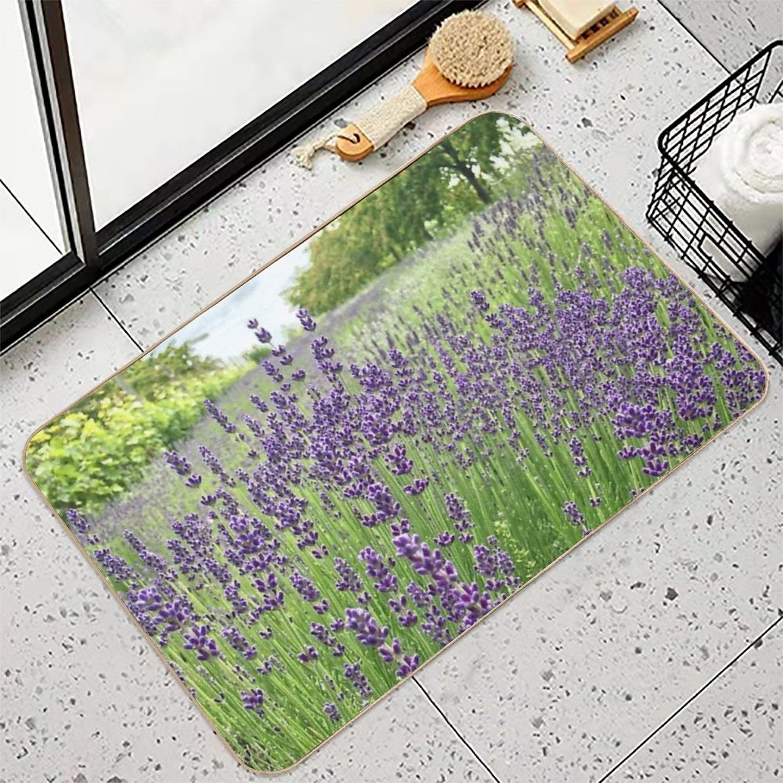 Lovely Lavender Fields Durable Bath Mat