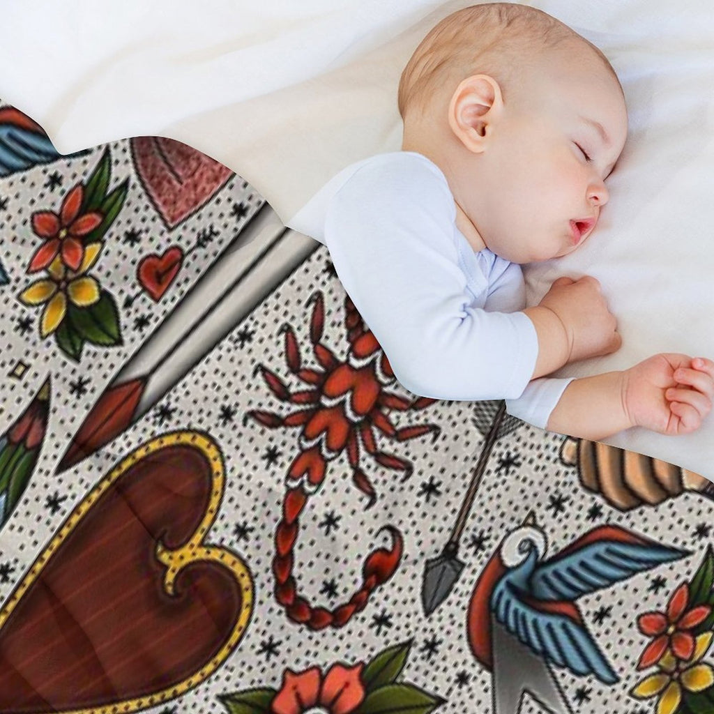 American Traditional Flash Pattern Anti-pilling Throw Blanket